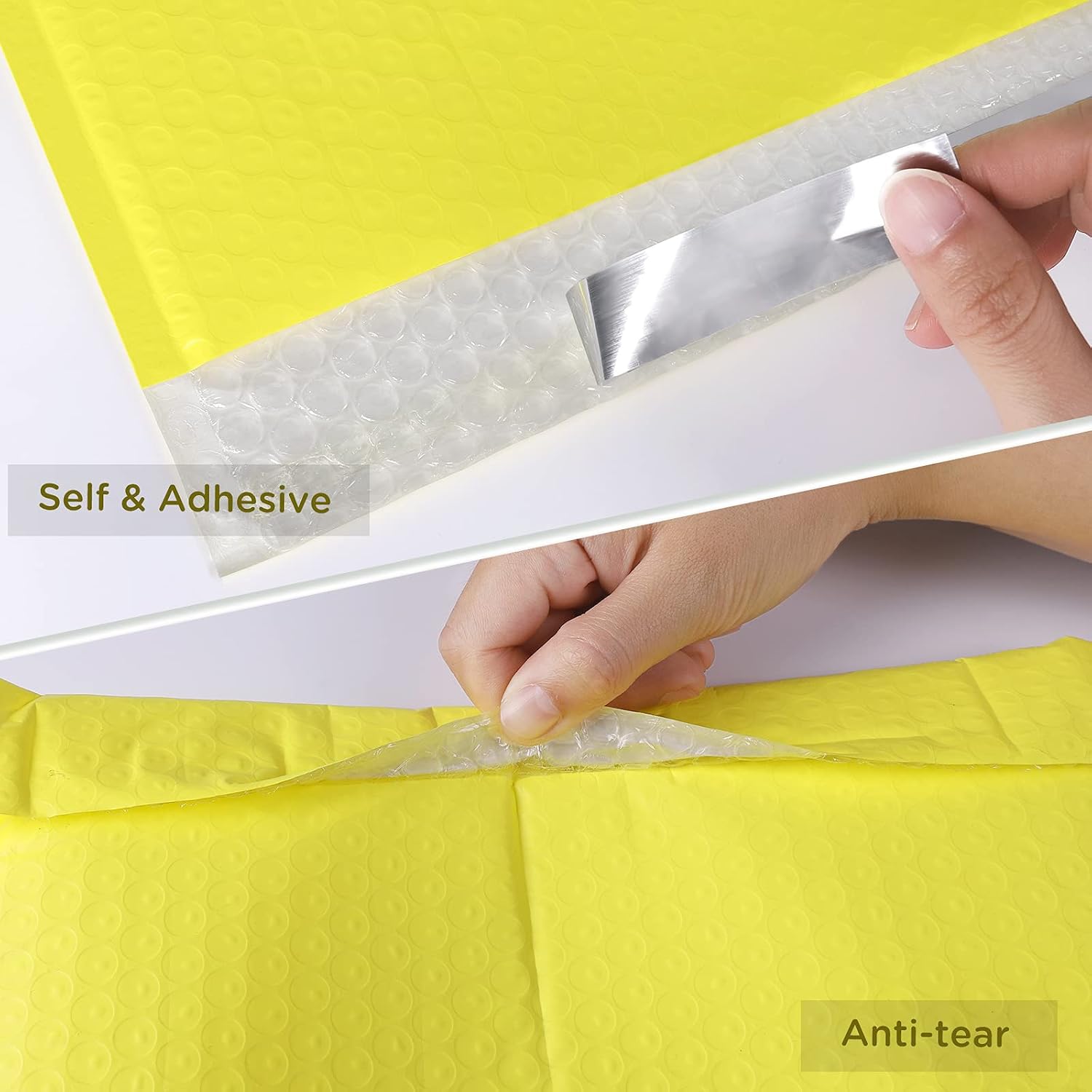 KeePack A4 Paper Size Poly Bubble Mailers, 12x10 Padded Envelopes Yellow, 25 Pack Shipping Envelopes Bags for Mailing/Packaging/Delivering (inside:12x9 inches)