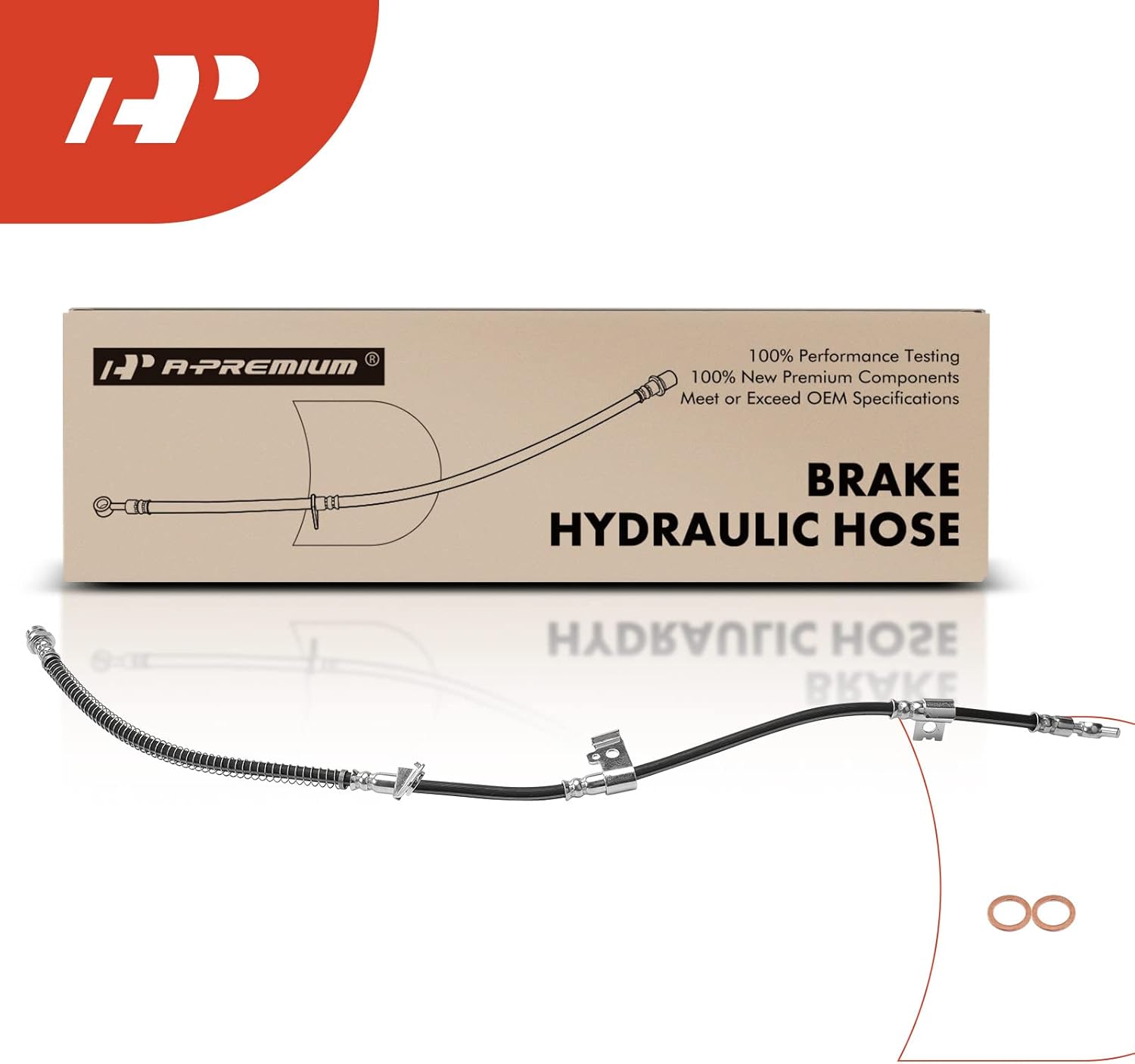A-Premium Front Driver Brake Hydraulic Hose Compatible with Select Hyundai Models - Azera 2006-2011, Sonata 2006-2010 - Replace# 587310A000
