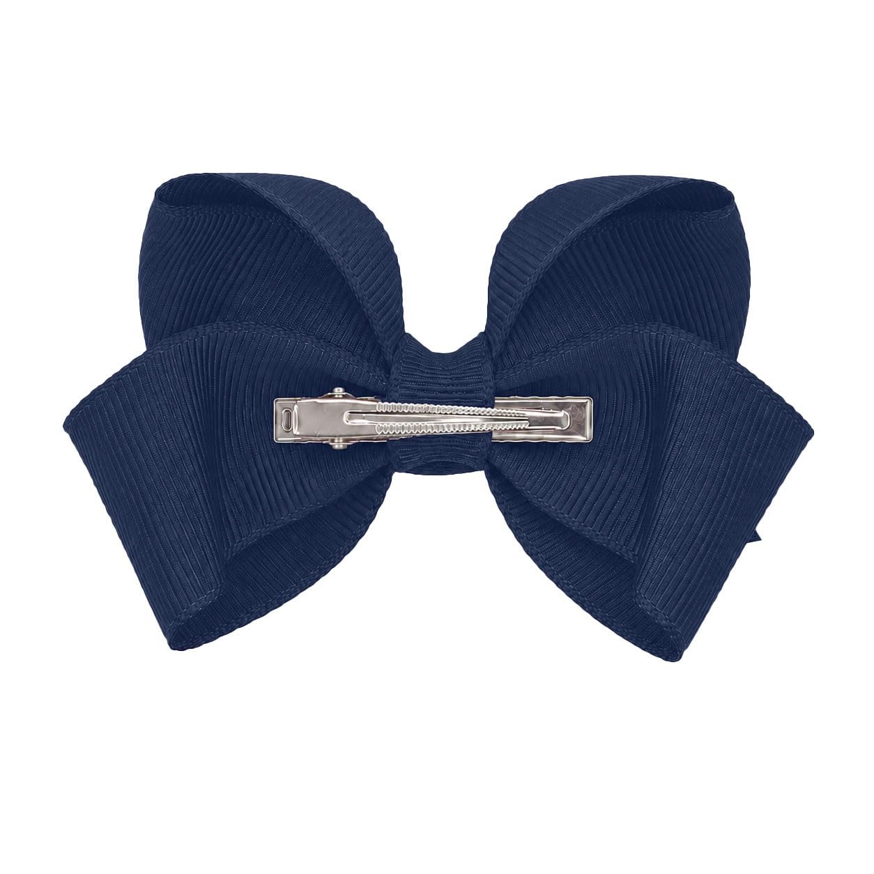 4 Inch Grosgrain Hair Bow for Girls (Navy) image 2