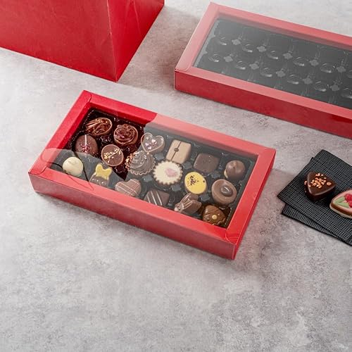 Miniatura 4 de Restaurantware Sweet Vision - Cajas rectangulares de 10 x 5.7 x 1.6 pulgadas, 10 cajas de regalo desechables para panadería, 18 compartimentos con