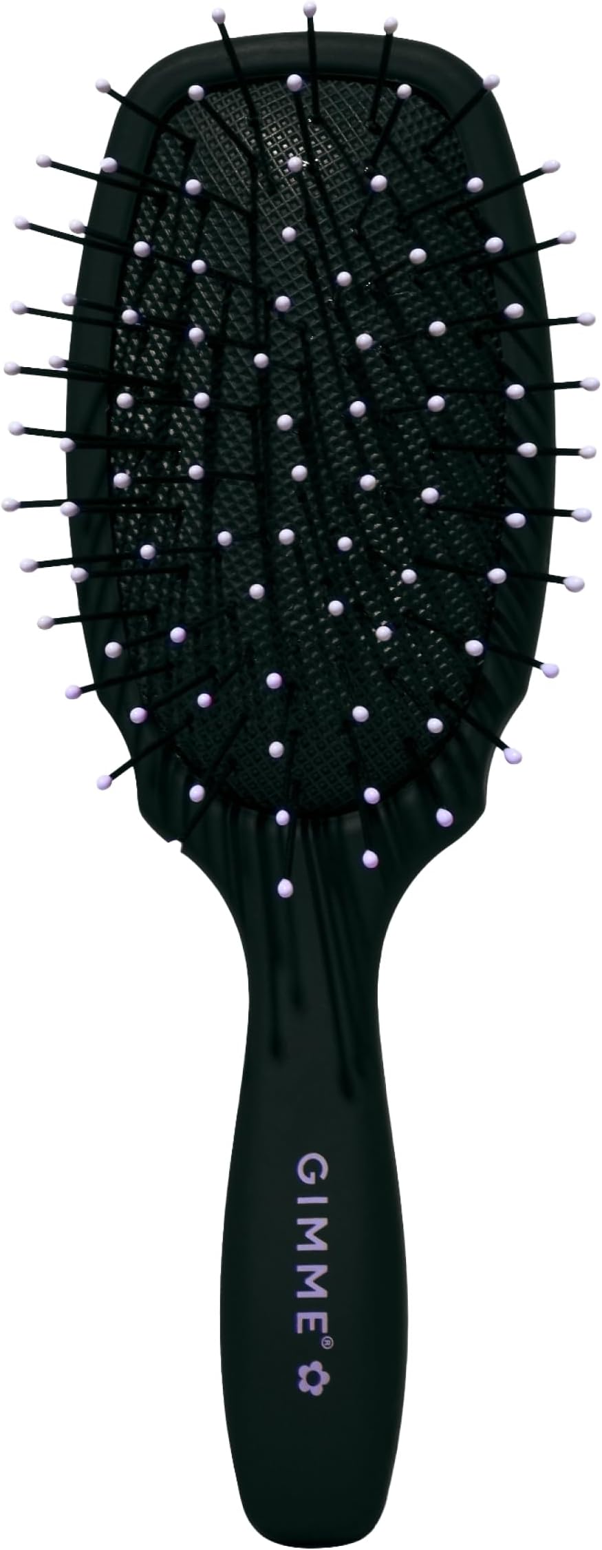Gimme Hair Brush Mini Travel Detangler, Thick Hair, Black | Mini Detangler Travel Brush, Anti-Static, Heat-Resistant, Flexible Nylon Bristles, Gentle Smoothing