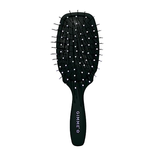 Gimme Cepillo desenredante de viaje para cabello grueso con cerdas de nailon antiestáticas, resistentes al calor y flexibles, herramientas para el