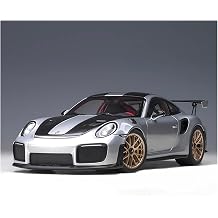 Scale Finished Model Car 1/18 For Porsche 911 GT2 RS Alloy Diecast Racing Car Model Simulation Vehicle Static Collectible Souvenir Miniature Replica Car Color Silver