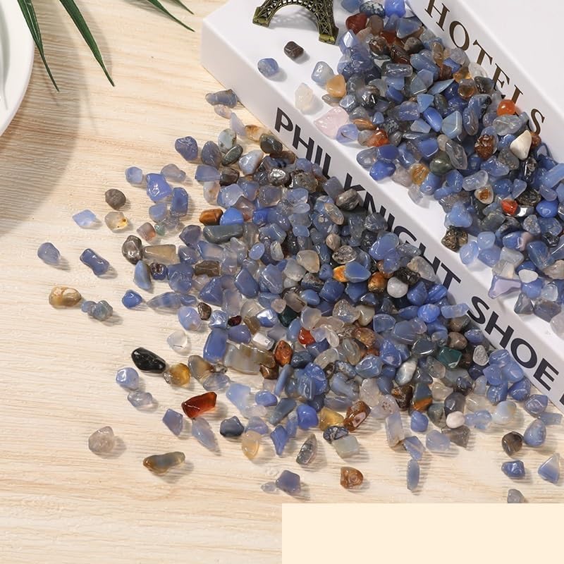 Grava Decorativa para acuarios, Grava de ágata Azul for pecera, Maceta, decoración de aromaterapia, Varios tamaños, 1000 g(7-9mm1000g)