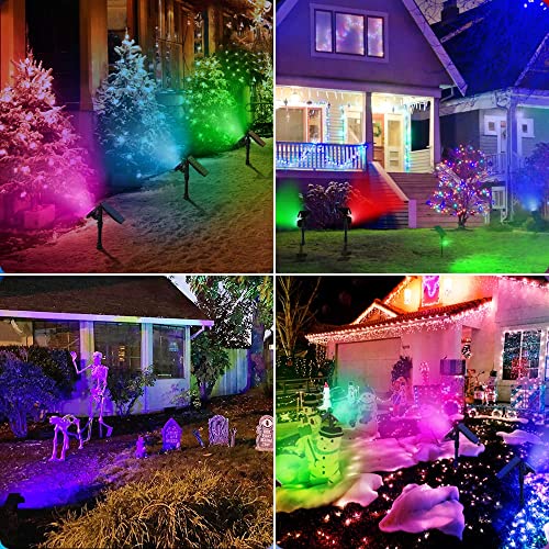 Dbf Color Changing Solar Spotlight Waterproof Solar Spot Lights Outdoor (2Pack)+ Solar Hanging Lights Solar Lantern With 2 Modes(2Pack) For Garden Patio Yard House Pathway #TOP6