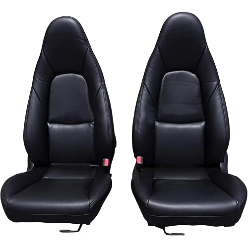 Sierra Auto Tops & Seats Seat Cover Kit for 2001-2005 Mazda Miata MX5 - Black, Faux Leather - Front Seat Covers Replacement Kit for Mazda MX5 - Custom Fit Seat Covers - Set of 2