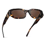 Women's Chunky Narrow Rectangular Sunglasses - Polarized, Lightweight Acetate, 100% UV Protection