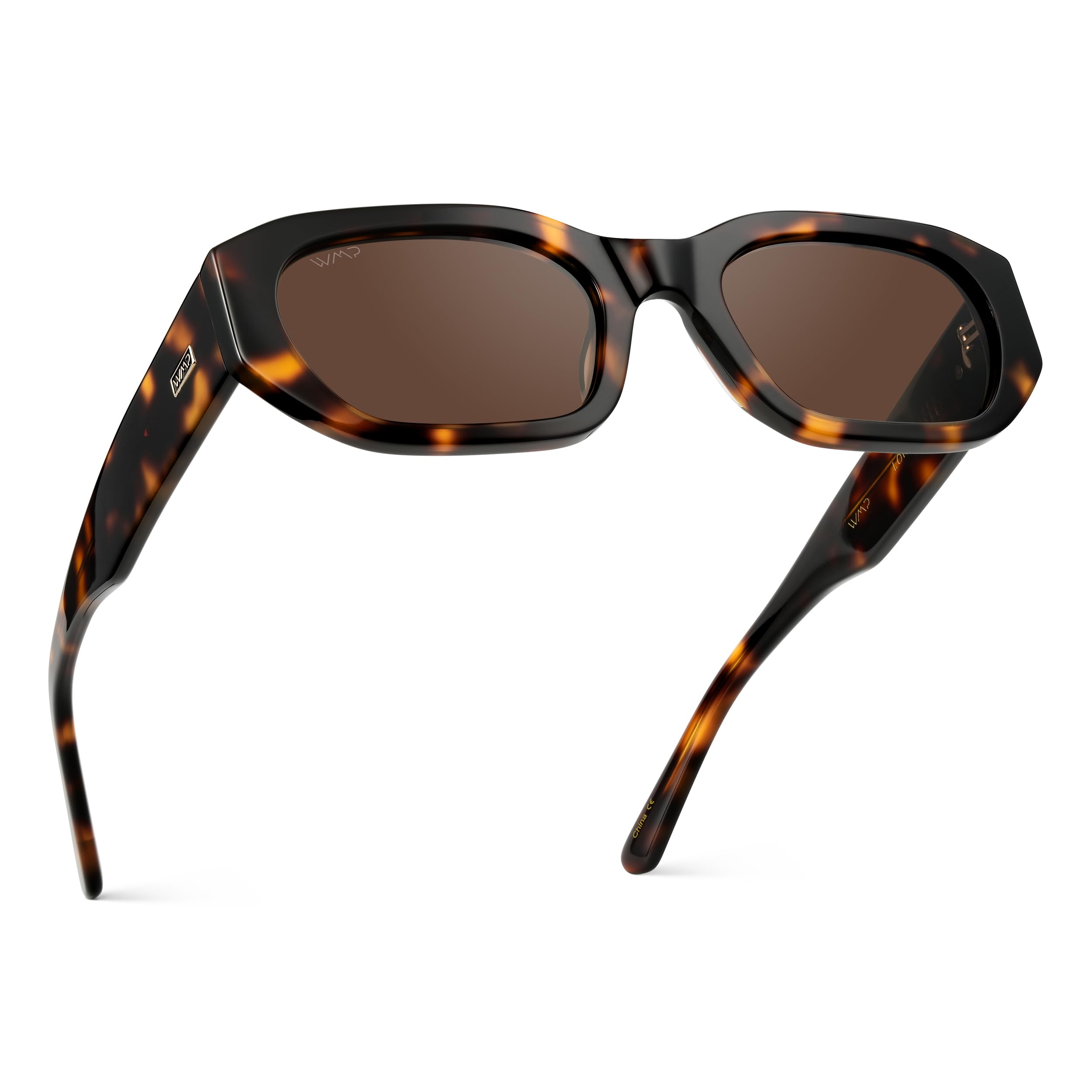 WearMe Pro - Womens Chunky Narrow Rectangular Sunglasses - Polarized Lightweight Acetate 100 UV Protection
