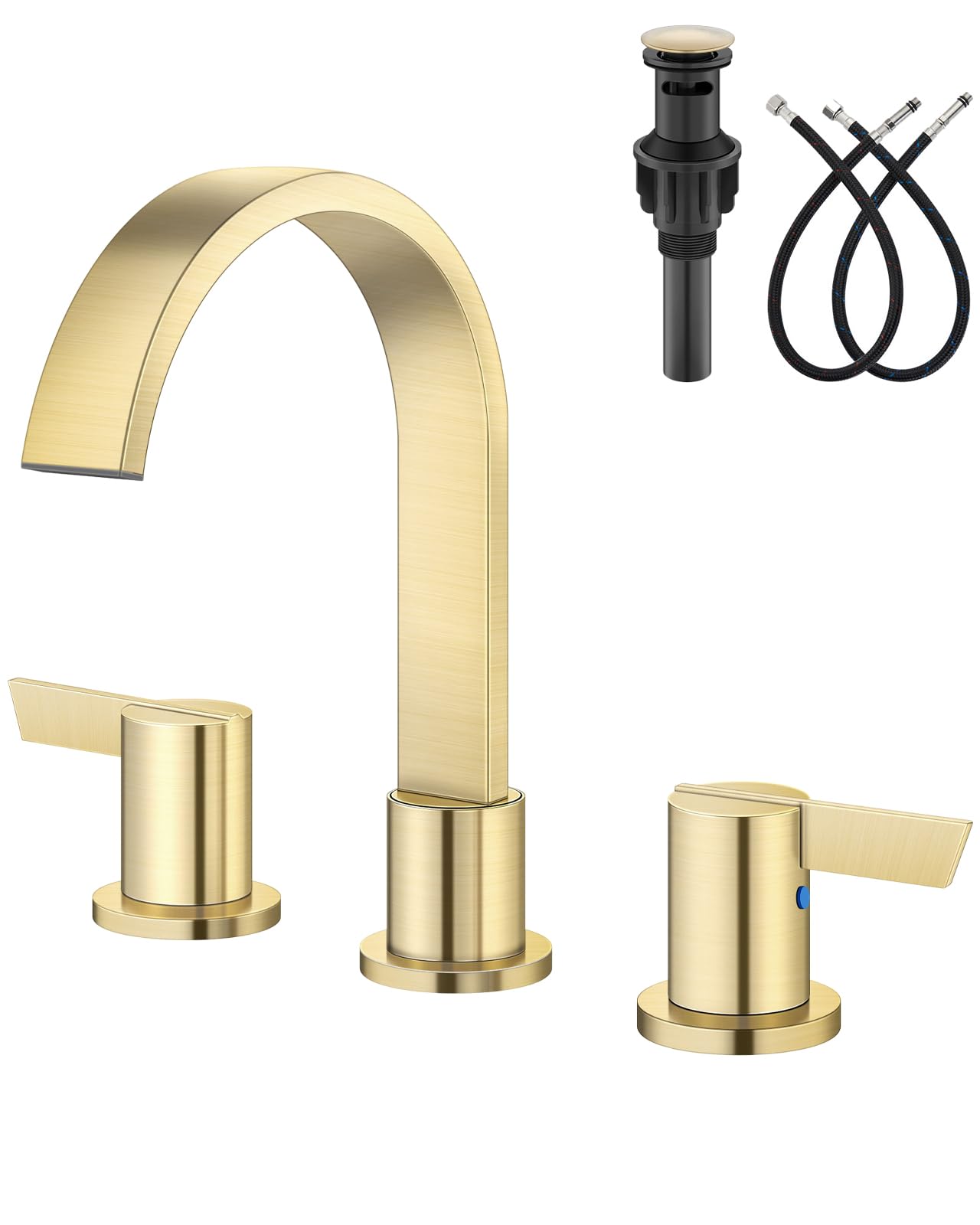 Aolemi Bathroom Faucets 3 Hole,8 Inch Widespread Waterfall Bathroom Sink Faucet