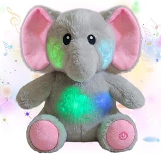 Glowing LED Elephant Light-up Toys Musical Plush Stuffed Animal