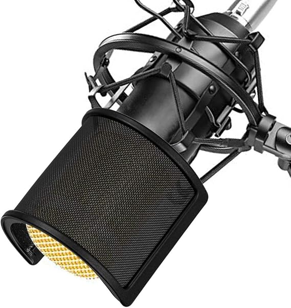 Microphone Mic Pop Filter with Foam Layer Windscreen for Studio