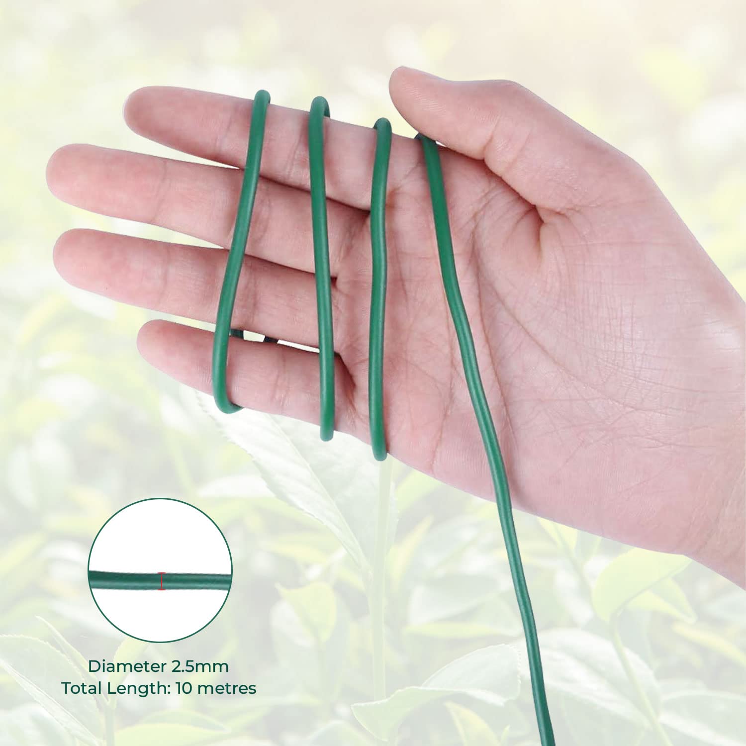 Trimming Shop - Legaccio Morbido Per Piante 3,5 Mm X 5 M - Filo Gommati Resistente Alle Intemperie, Verde, Per Sostenere Fiori E Viti - 5