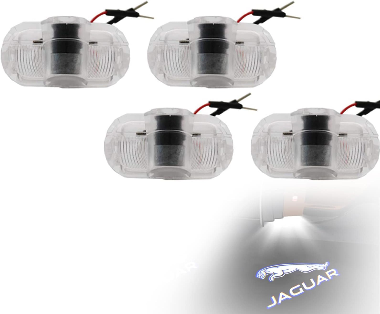 Car Door Lights Logo Projector Lights for Jaguar XJ XJL, Ultra-Bright LED 3D Laser Ghost Shadow Light, Never Fade Welcome Step Courtesy Lights for Jaguar Accessories, Plug and Play (4pcs)