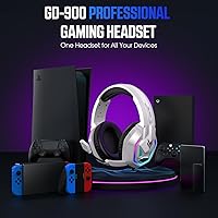 Vista 9 de Auriculares para juegos para PS5, PS4, Xbox Series X S, Xbox One, PC, Switch, Mac - Auriculares RGB sobre la oreja con sonido envolvente 7.1