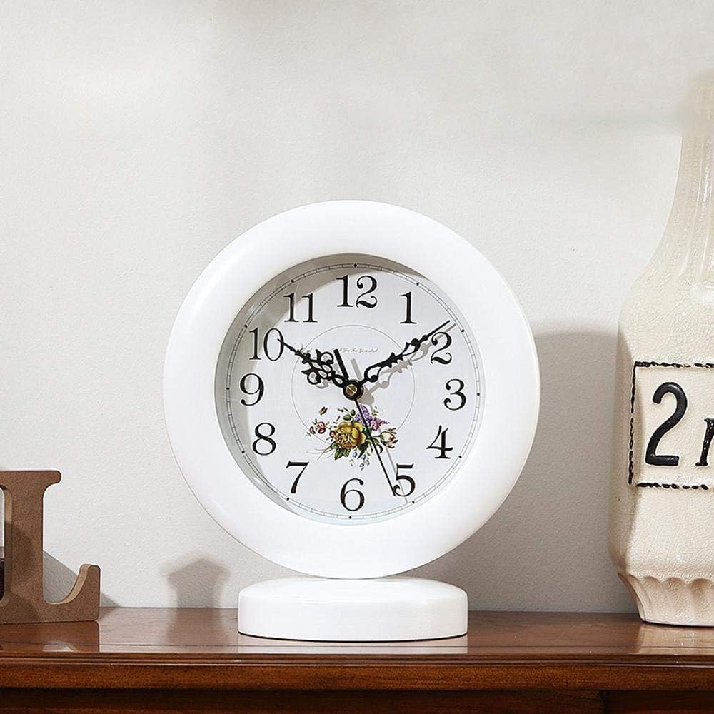 Mantel Clock Living Room Desktop Mute Clock Bedroom Dining Room Decoration Clock Ornaments 24.5x28cm,