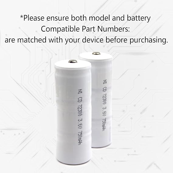 (2-Pack) 3.6V Ni-Cd Battery for Lombart 72300L, Welch Allyn 71000-A
