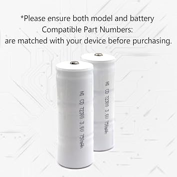 (2-Pack) 3.6V Ni-Cd Battery for Lombart 72300L, Welch Allyn 71000-A