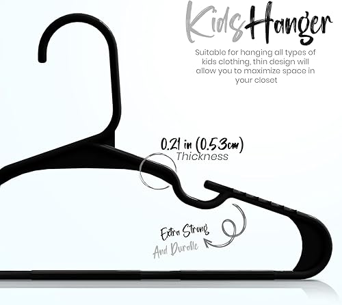 Vista 47 de Utopia Home Paquete de 40 perchas para niños, perchas de plástico de 11.5 pulgadas para armario, perchas para ropa y colgador infantil para armario