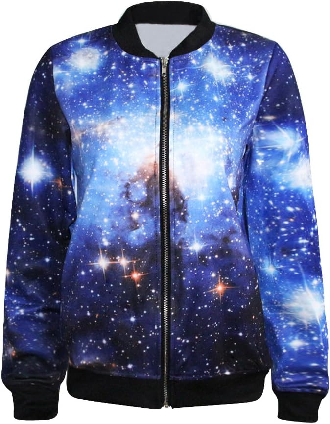 Pink Queen Digital Print Zipper Front Jacket Long Sleeve Coat Baseball Uniform