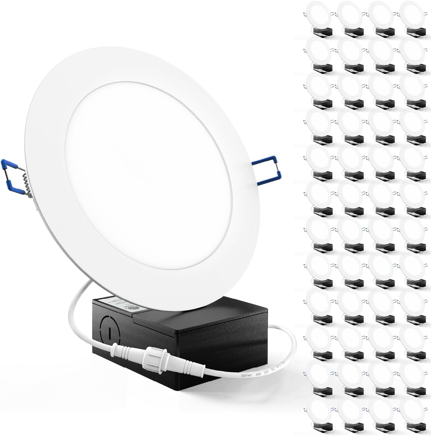 Sunco 48 Pack Recessed Lighting 6 Inch LED, Canless Ceiling Lights Slim with Junction Box, 850 LM, 14W (100W Equivalent), 6000K Daylight Deluxe, Dimmable, Wafer Thin, 50000 Lifetime Hours ETL