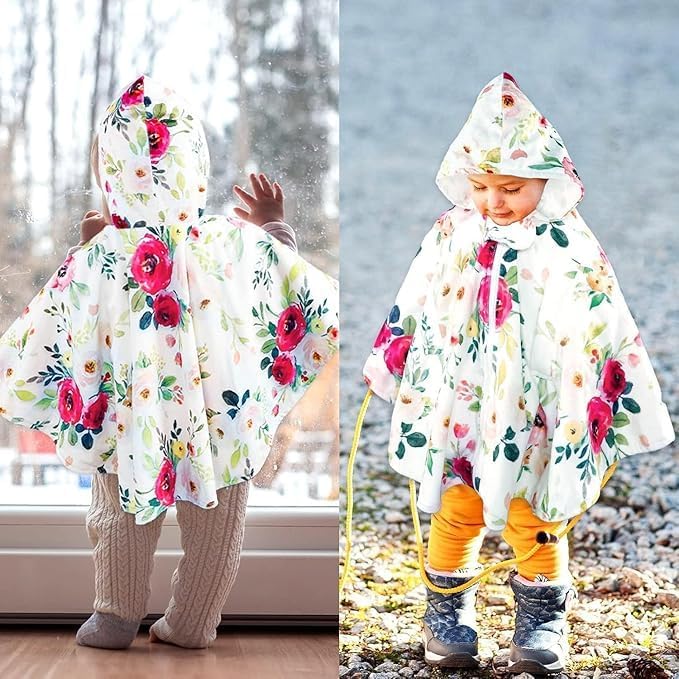 TANOFAR Baby Car Seat Poncho, Minky Car Seat Cover Girls Boys, Toddler Hooded Poncho Cloak - Image 6