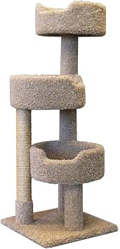 Deluxe Cat Tower with spacious cat perches and scratching post for Large Cats