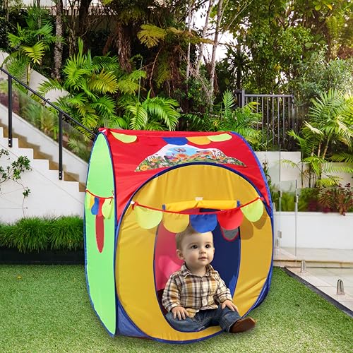 Image of Homecute Pop Up Foldable Hut Type Kids Toys Baby Tent House, Tent House for Girls & Boys, Play Tent House Suitable for 1 Year to 6 Years (Small Size Multicolour)