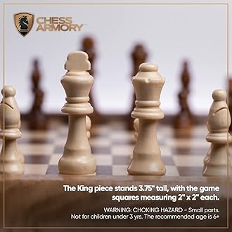 Chess Armory Large 17" Wooden Chess Set with Felted Game Board