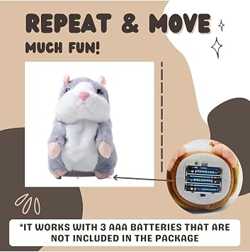 Ses Tekrar Eden Hamster Fare İnteraktif Oyuncak, Çok Renkli