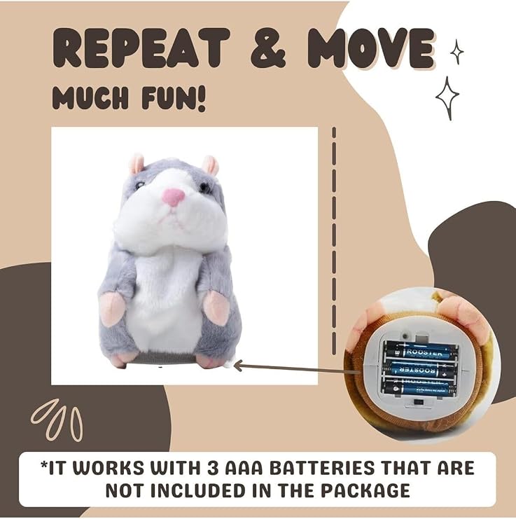 Ses Tekrar Eden Hamster Fare İnteraktif Oyuncak, Çok Renkli