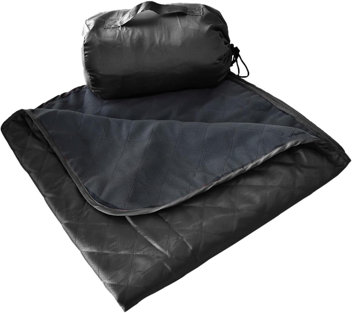 Vaguelly Foldable Fleece Camping Blanket Waterproof Outdoor Picnic Mat Warm Lightweight Nap Blanket for Hiking Beach and Travel