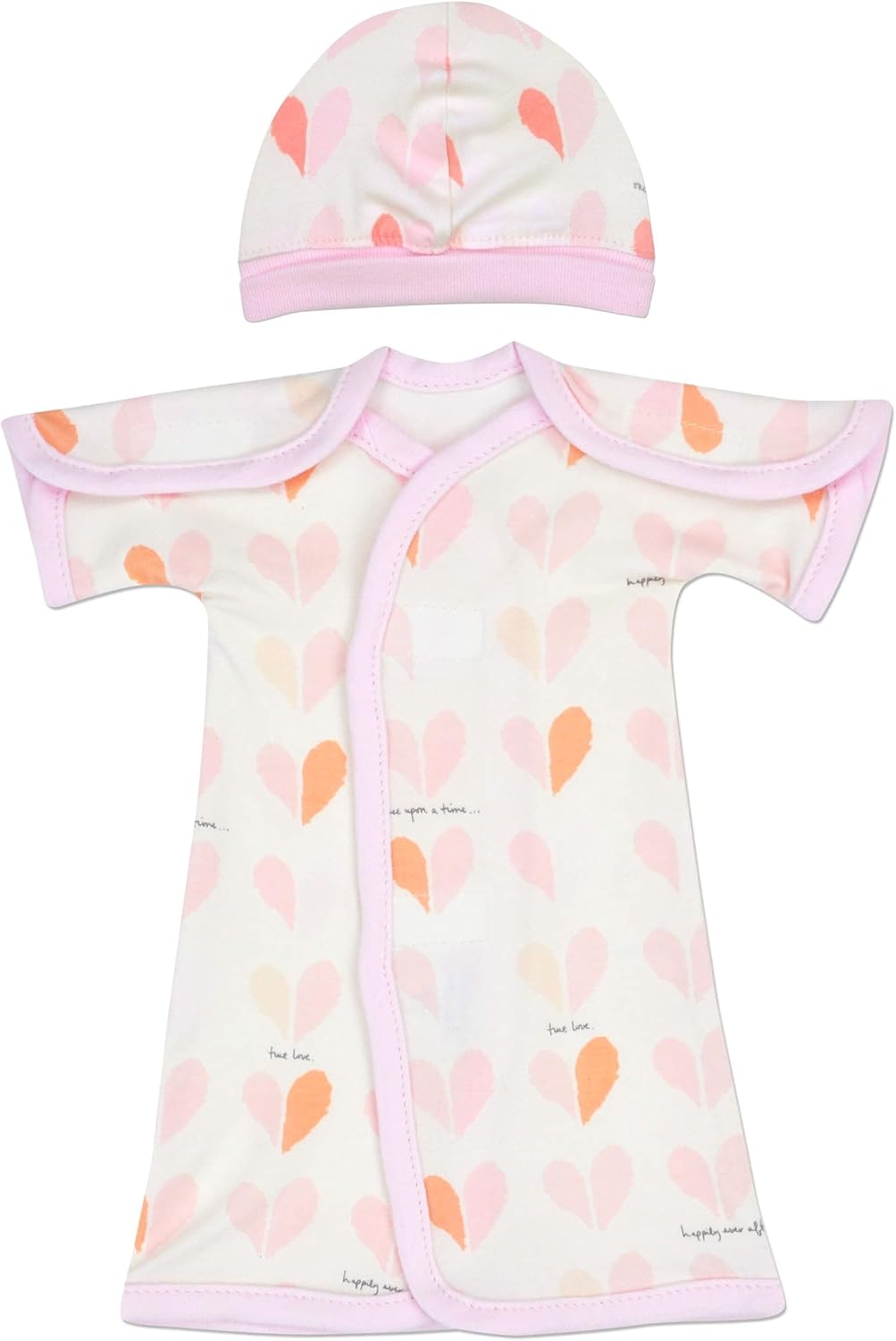 Open-Shoulder Short-Sleeve Cotton NICU Gown - Teeny (2-4lbs)