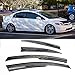 Extreme Online Store EOS Smoke Tinted JDM Style Side Window Visor Rain Guard - Made for and Compatible with Honda Civic FA2 4 Door Sedan 06-11 2006 2007 2008 2009 2010 2011