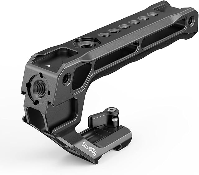 SMALLRIG NATO Top Handle with Quick Release NATO Clamp for Camera Cage, Max. Load 10kg, with 5 Built-in Cold Shoe, Lightweight only 124g (Lite) - 3766