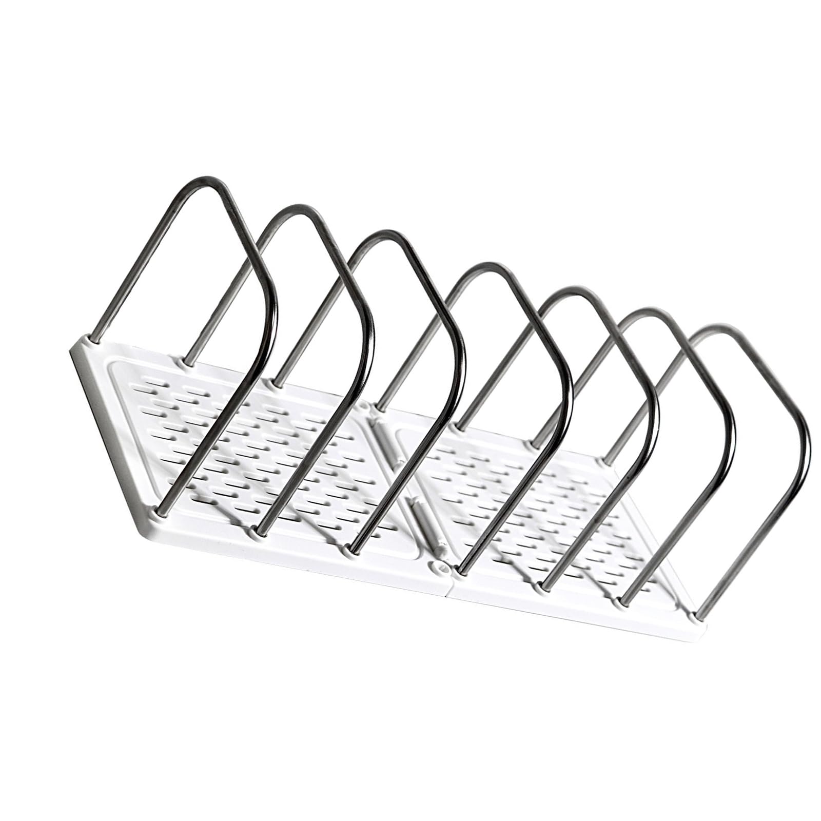 Yprewy White Desktop File Sorter Organizers 6 Compartments Metal Wire Bookend Space Saving Desk Book End Magazine Stand 37X145x135mm Metal File Sorter