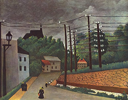 Henri Rousseau Streets affiche extra large encadrée noir pour salon - 2