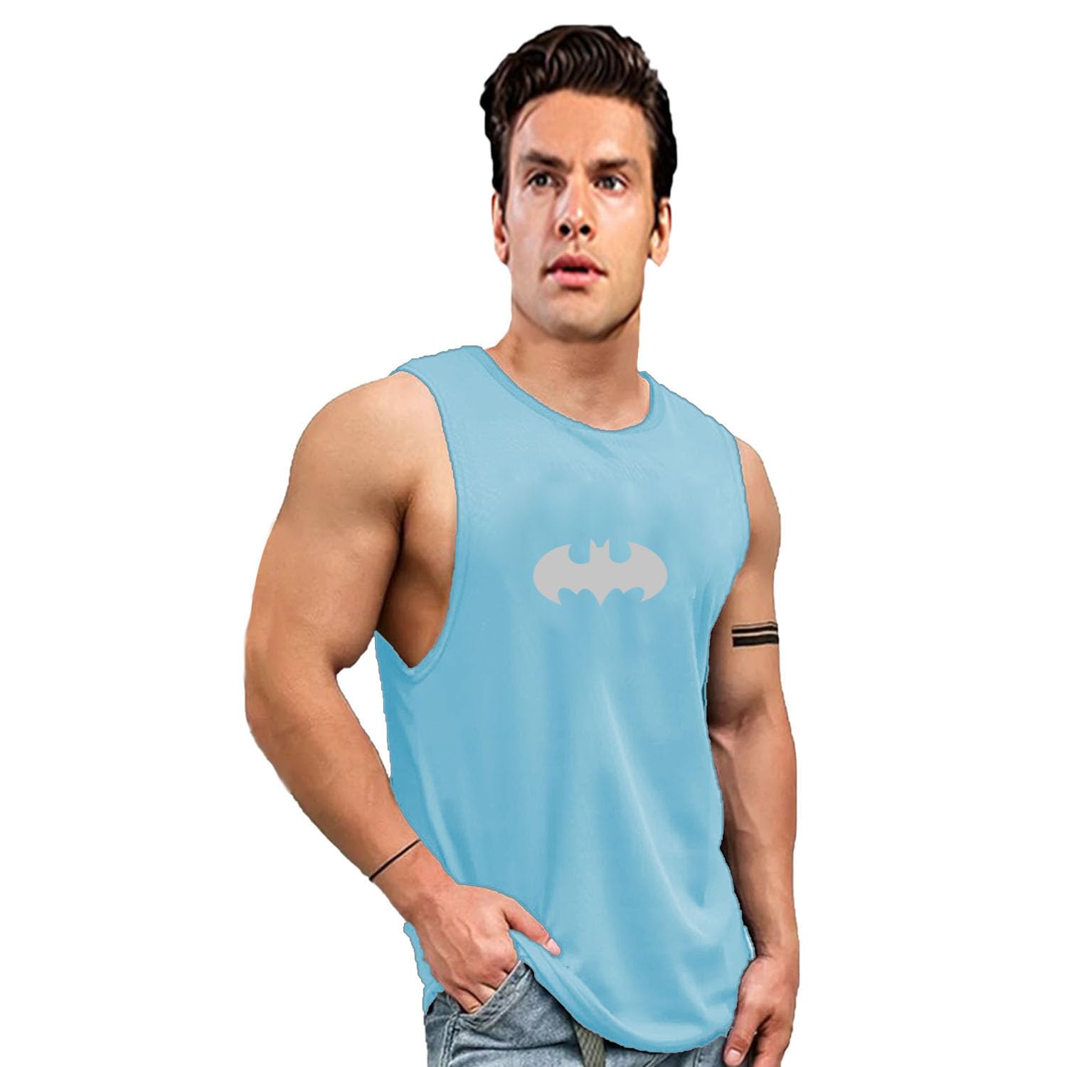 antiloop Men's Crew Neck T-Shirt | Sando for Men Relaxed Fit | Sleeveless Gym Vest-picture-10