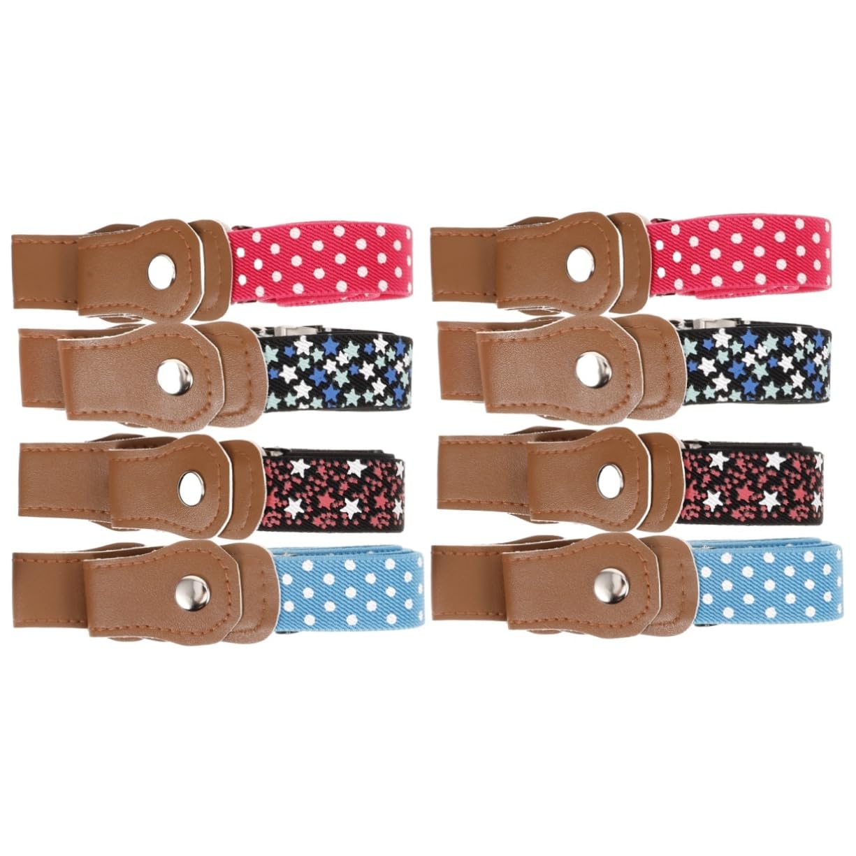 Cinturón elástico negro chico Healeved para adolescentes chicas, pack de 8 piezas ajustables 8