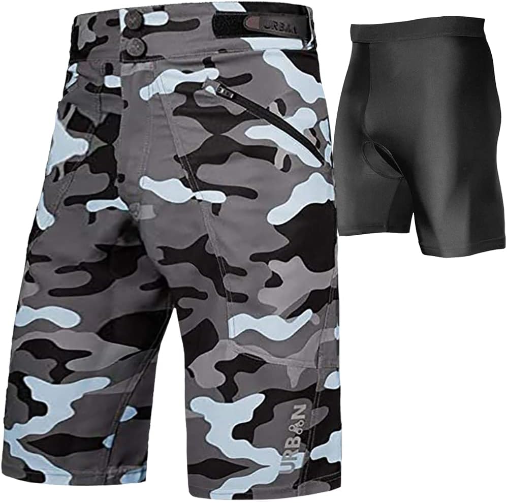 The Shredder Youth Camo - Youth MTB Off Road Cycling Shorts Bundle with Padded Undershorts