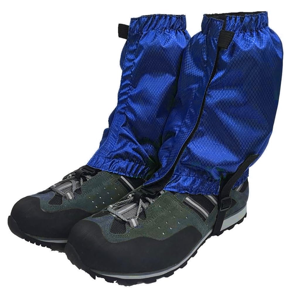 Renjzle 登山用ゲイター・スパッツ 軽量防水素材採用 通気性 レディース&メンズ オールシーズン適用 雨・泥・砂よけ 悪天候対応 トレッキング・クライミング・ハイキング用 レッグカバー (ブルー)