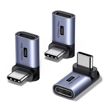 UGREEN 90 Degree USB C Adapter 3 Pack,Right Angle USB C Male to Female Adapter[40Gbps,240W,8K 60Hz] Compatible for Switch 2,Steam Deck,ROG Ally,MacBook,iPhone 17/16,iPad,Thunderbolt 4