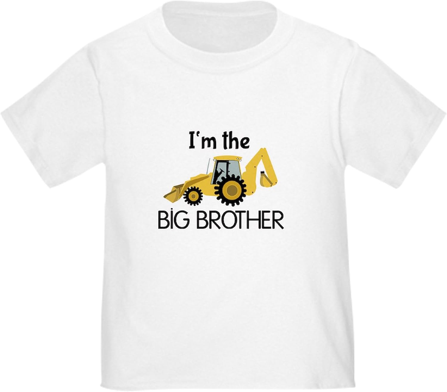 CafePress Im The Big Brother Backhoe Construction T Shirt Cute Toddler Graphic Tee, 100% Cotton