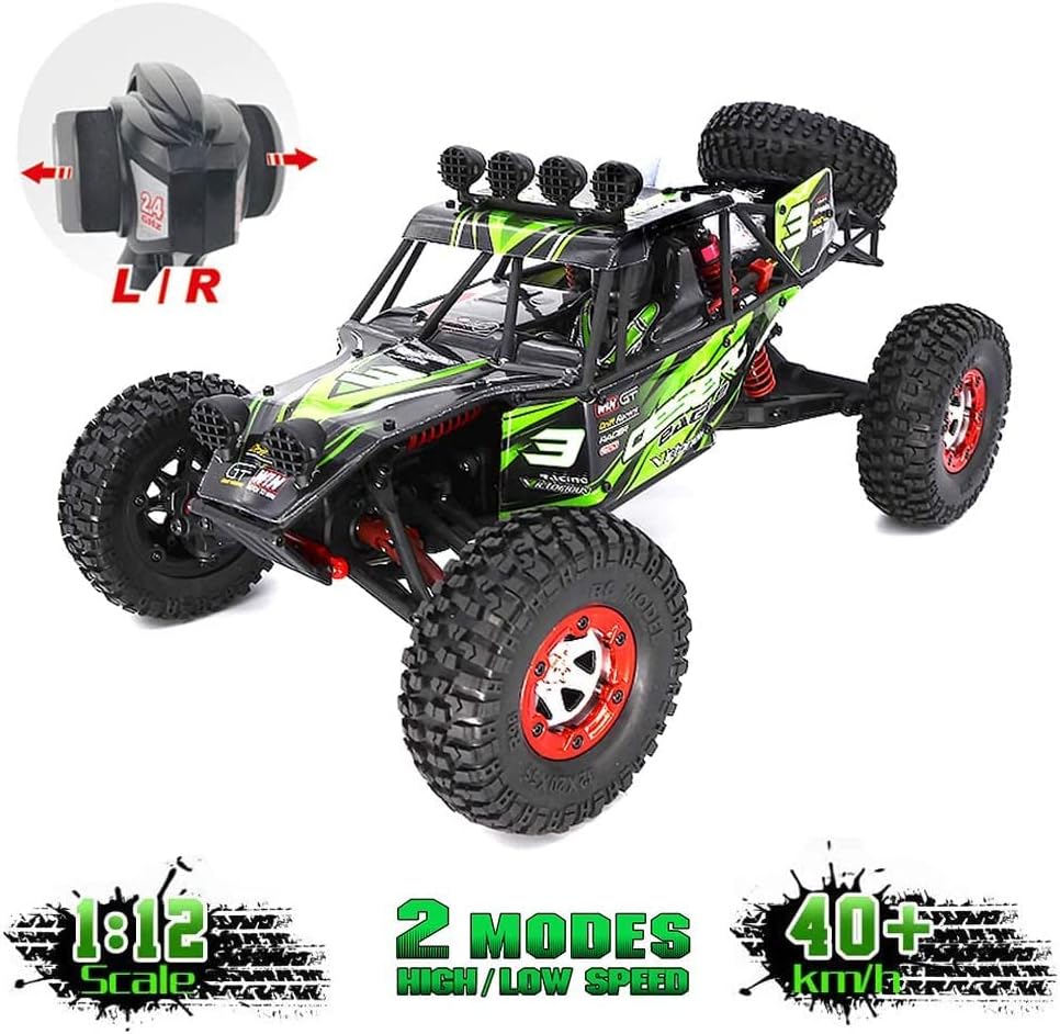 RC Cars 1:12 Scale 40km/h High Speed Remote Control Car 4WD Off-Road Waterproof Truck Electric Toys for Kids and Adults