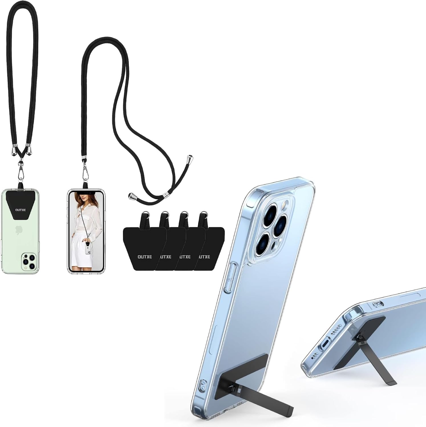 OUTXE Phone Lanyard Tether With 4 Patch- 2* Phone Tether, 4* Phone - View #7