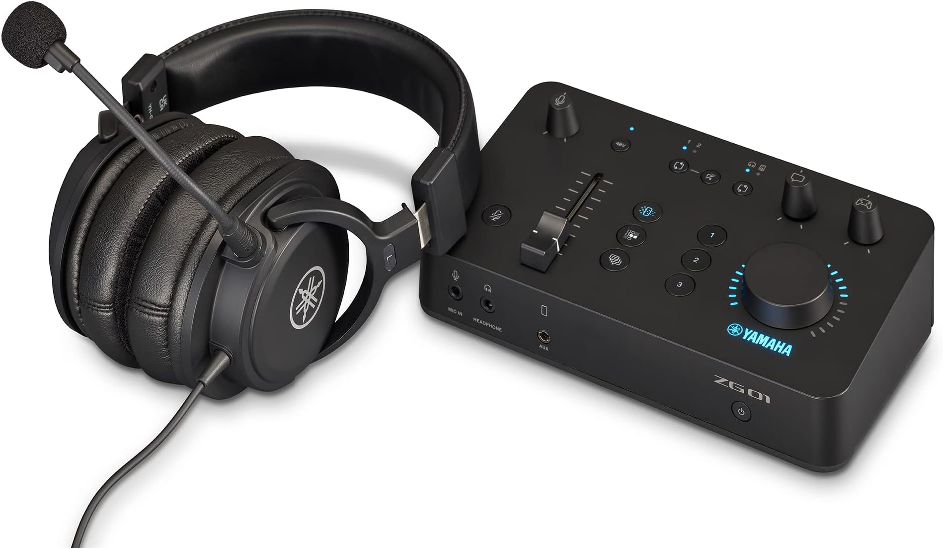 YAMAHA ZG01 Pack Gaming Analog Audio Mixer & Headset Pack for Voice Chat and Game Streaming With USB Connection, Black