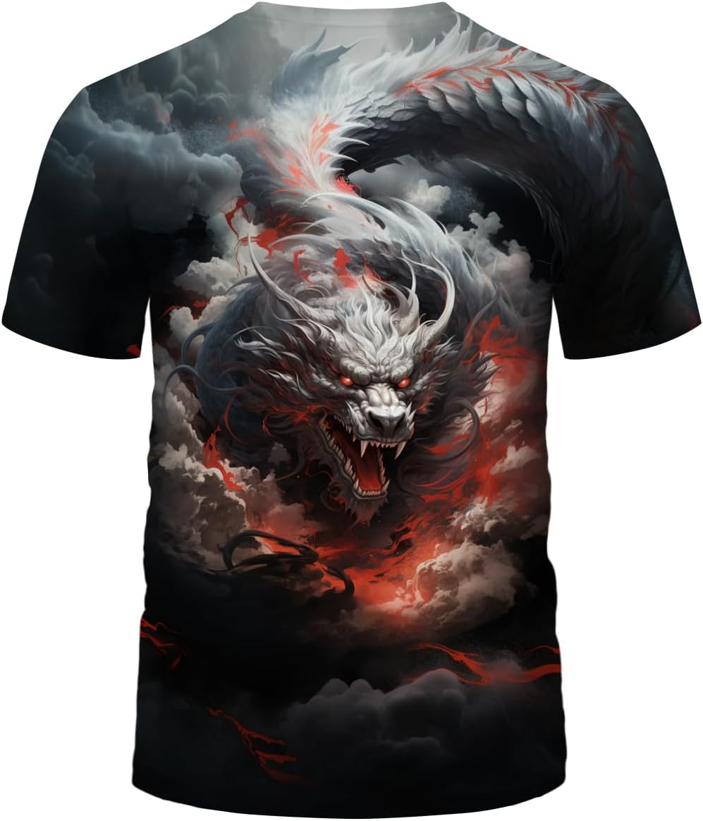 Traditional Chinese Dragon T-Shirt Funny Anime Graphic Tee Shirt - Image 3