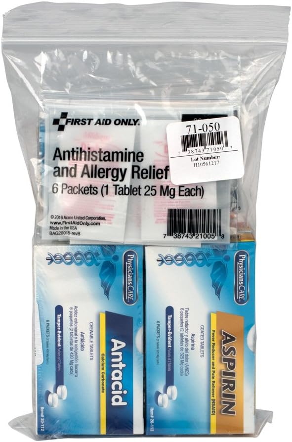 Pac-Kit 71-050 78 Piece First Aid Triage Pack Quick Convenient Medication Kit