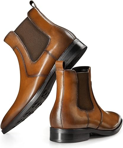 Miniatura 4 de Botas de vestir para hombre, botas Chelsea de cuero para hombre