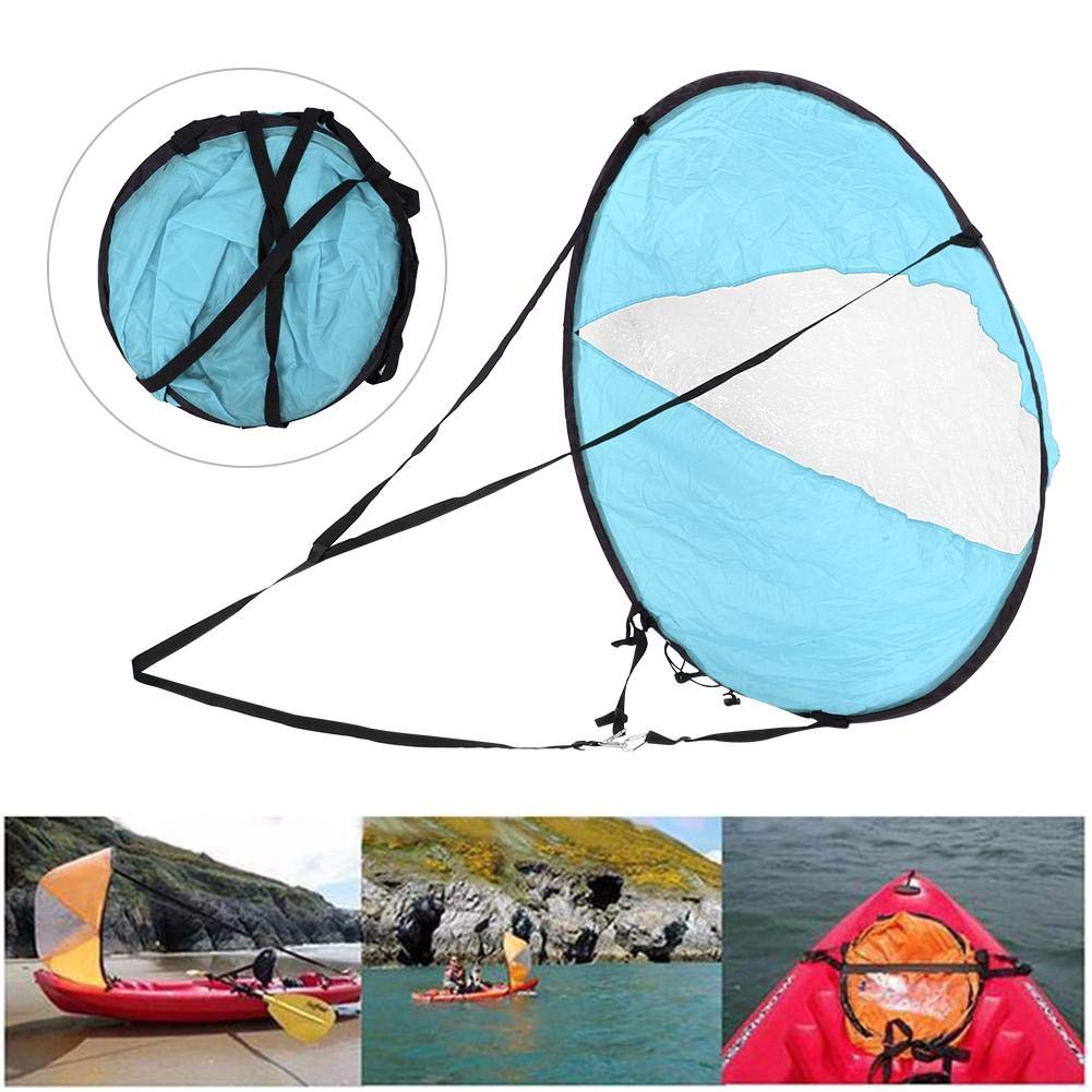 Vela Viento Kayak Plegable - Tafetán Poliéster, 110x110 Cm, Ventana Transparente, Protección UV, Azul/rojo/verde
