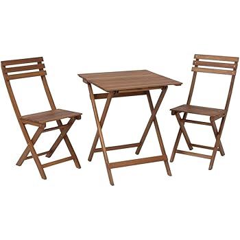 Amazon De Greemotion Balkonset Borkum Balkonmobel Set Aus Holz Klappbar Bistro Set 3 Teilig Gartenmobel Akazie Massiv Balkontisch Mit 2 Stuhlen Tisch Stuhle Fur Garten Terrasse Kleiner Balkon